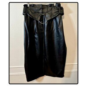Lost Ink Black Pleather Skirt in Size 4X